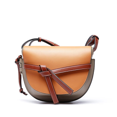 Genuine Leather Bow Shoulder Bag